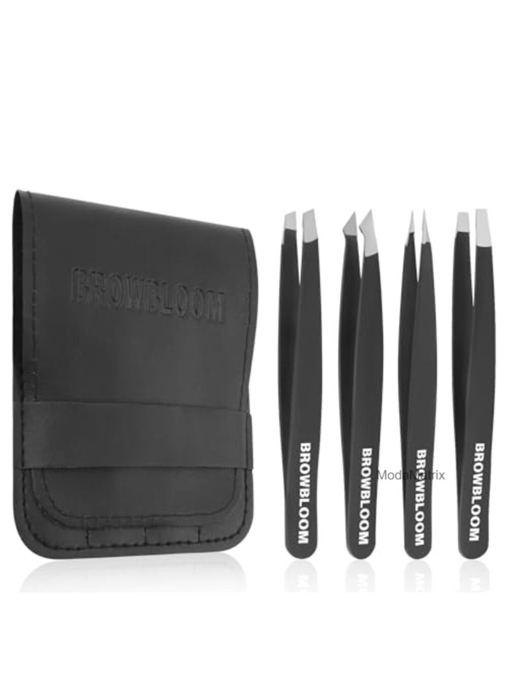Professional Stainless Steel Tweezers Set 4 Piece Precision for Eyebrow Facial